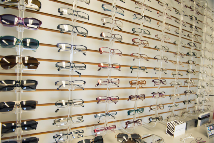 Eyewear display at Maxi Eyecare